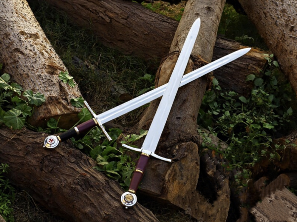 Knights Templar Combat Arming Sword Pair with Scabbard – Commandery Swords - Image 2